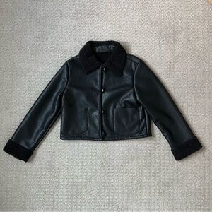 Cider Black Faux Leather Jacket